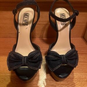 Denim high heels